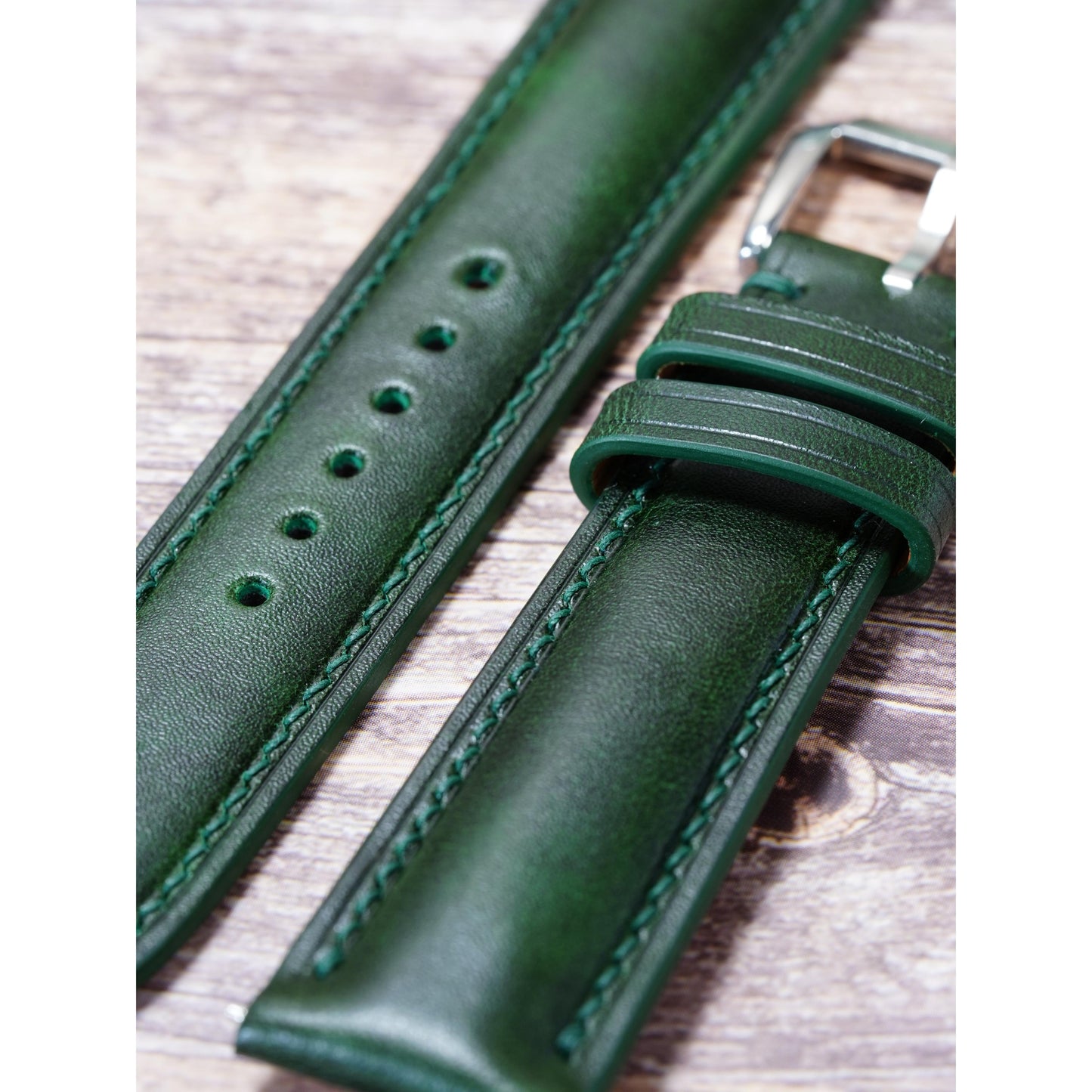 Buttero Leather Watch Strap - Deep Green
