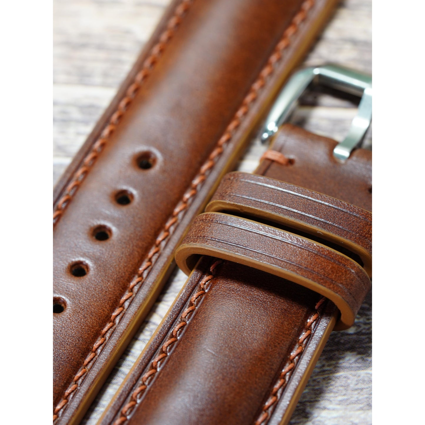 Buttero Leather Watch Strap - Chestnut