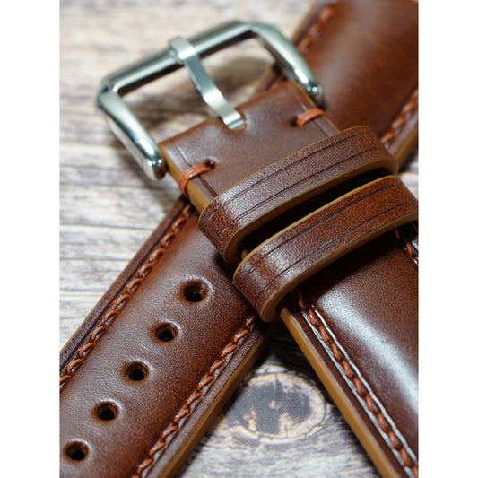 Buttero Leather Watch Strap - Chestnut
