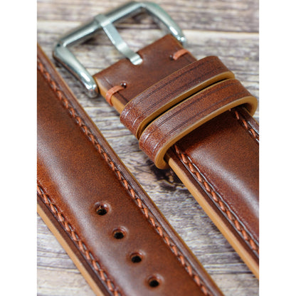 Buttero Leather Watch Strap - Chestnut