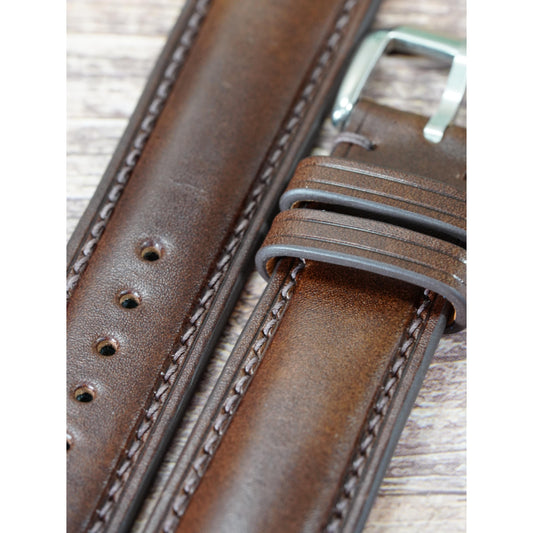 Buttero Leather Watch Strap - Dark Brown