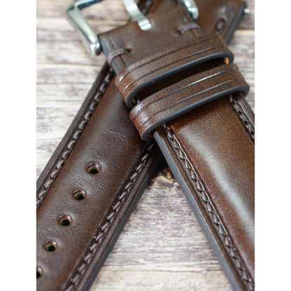 Buttero Leather Watch Strap - Dark Brown