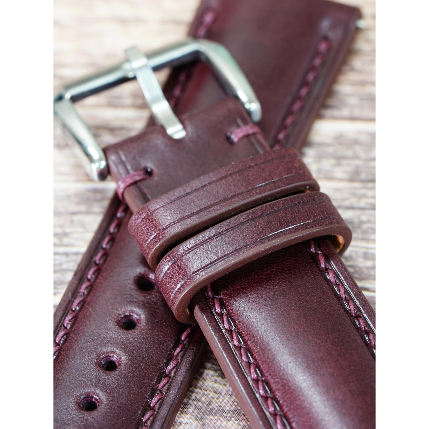 Buttero Leather Watch Strap - Bordeaux