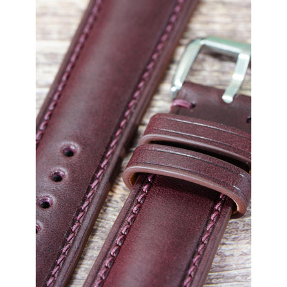 Buttero Leather Watch Strap - Bordeaux