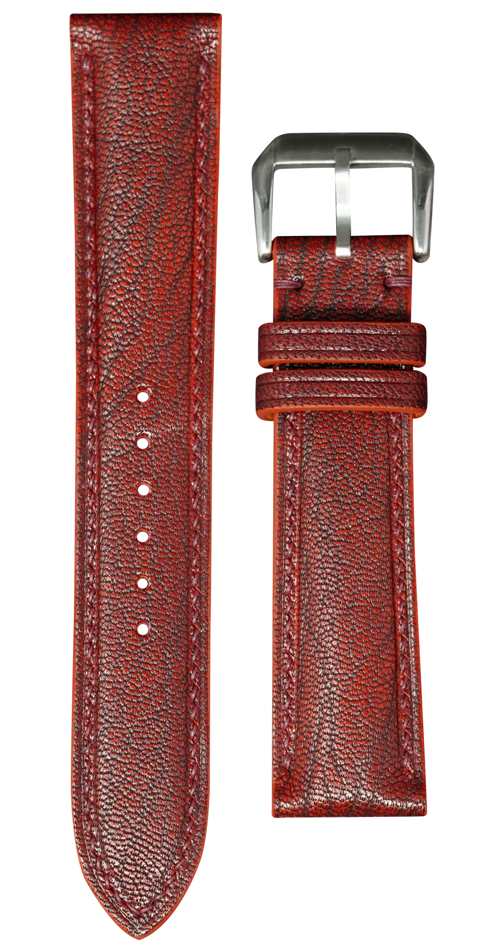 Goat Leather Watch Strap - Red