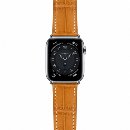 Crocodile Leather Watch Strap - Honey Brown