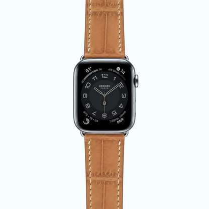 Crocodile Leather Watch Strap - Honey Brown