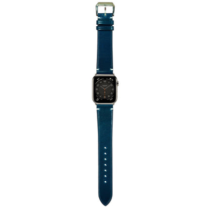 Shell Cordovan Leather Watch Strap - Teal Blue
