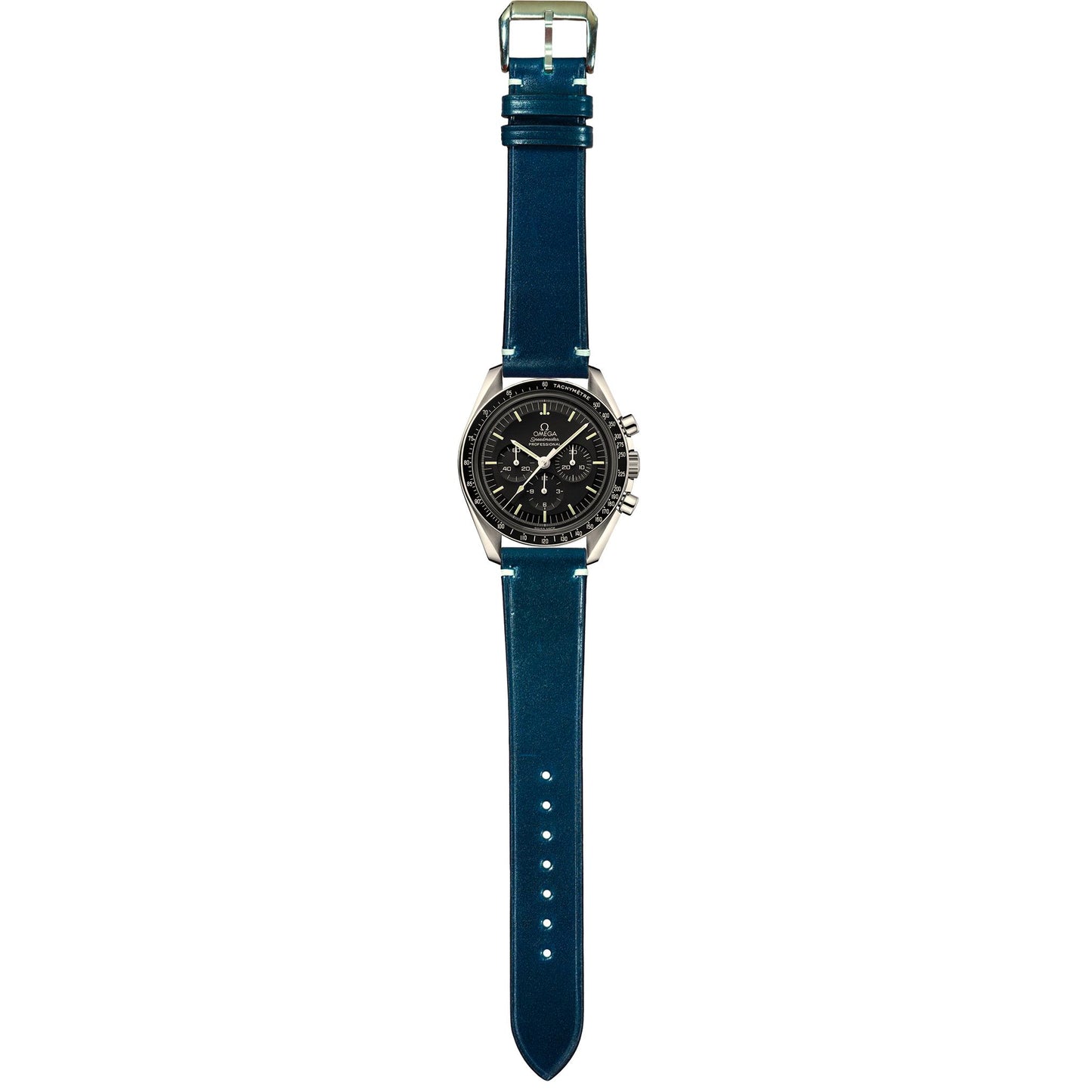 Shell Cordovan Leather Watch Strap - Teal Blue