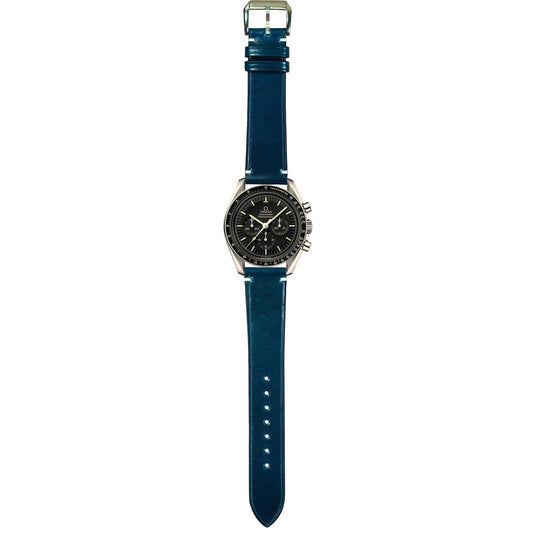 Shell Cordovan Leather Watch Strap - Teal Blue