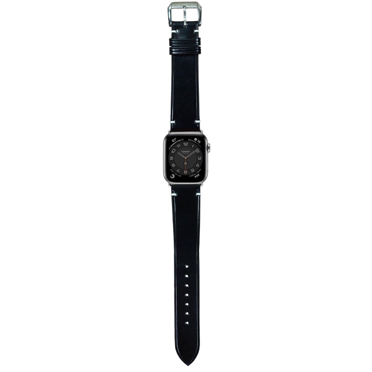 Shell Cordovan Leather Watch Strap - Black