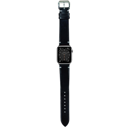 Shell Cordovan Leather Watch Strap - Black