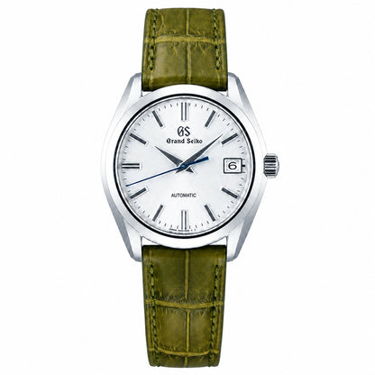 Handmade olive green crocodile watch strap in genuine full-grain crocodile leather.