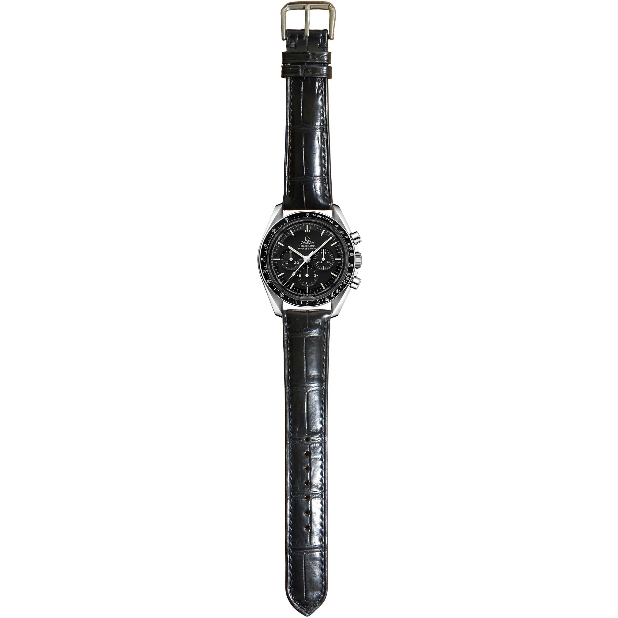 Crocodile Leather Watch Strap - Black – VGreen