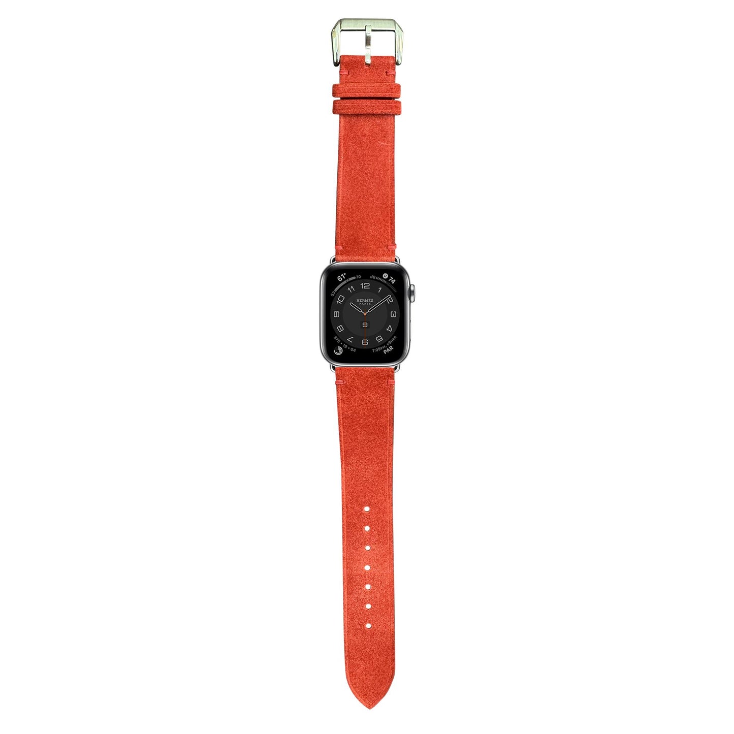 Suede Leather Watch Strap - Red