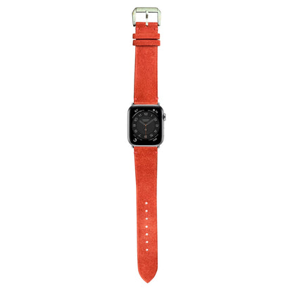 Suede Leather Watch Strap - Red