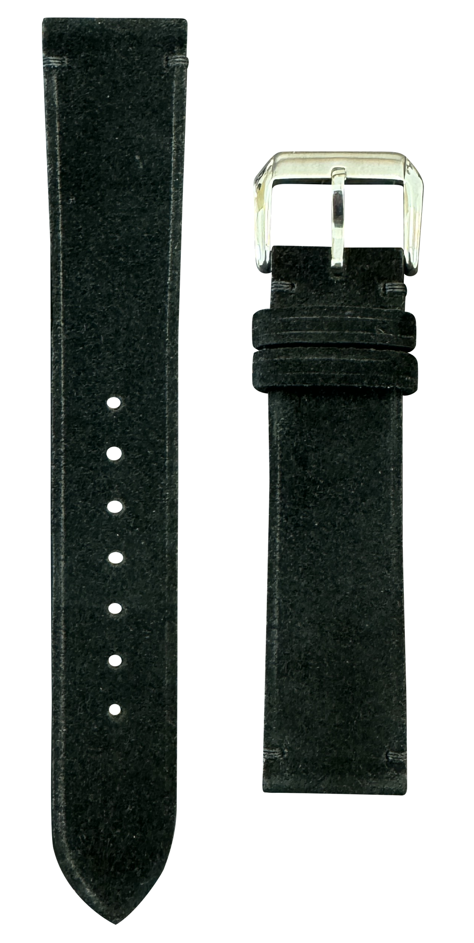 Suede Leather Watch Strap - Black