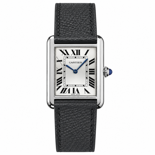 Cartier Tank Solo with a black Epsom leather strap by VGreen
