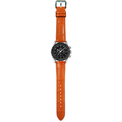 Crocodile Leather Watch Strap - Orange
