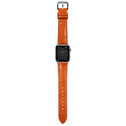 Crocodile Leather Watch Strap - Orange