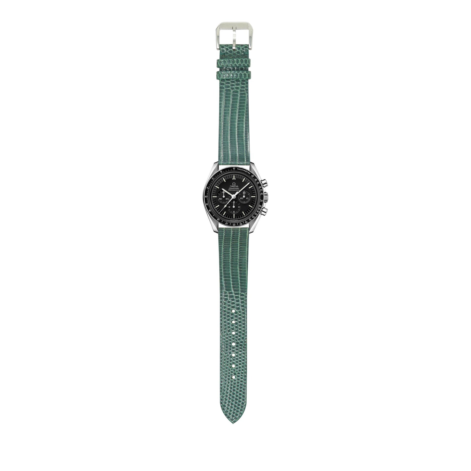 Lizard watch strap - green