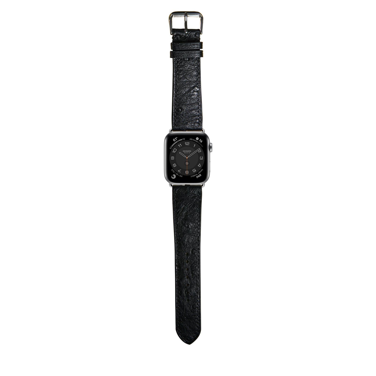 Ostrich Leather Watch Strap - Black