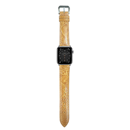 Ostrich Leg Leather Watch Strap - Light Brown