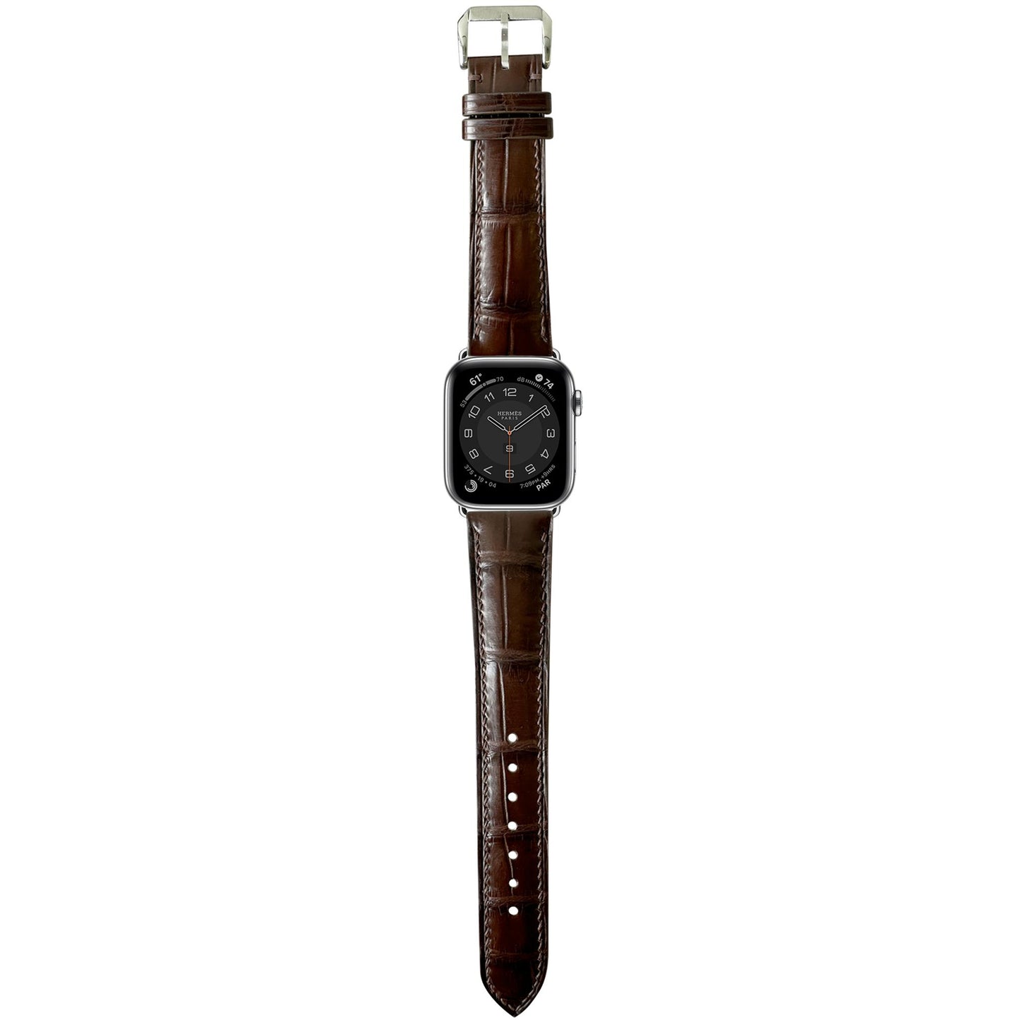 Crocodile Leather Watch Strap - Brown