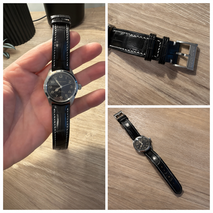 Crocodile Leather Watch Strap - Black – VGreen