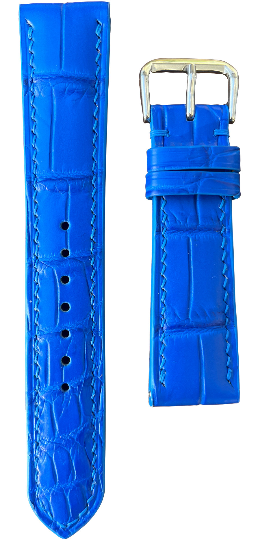 Apple Watch Strap Crocodile Leather Blue VGreen