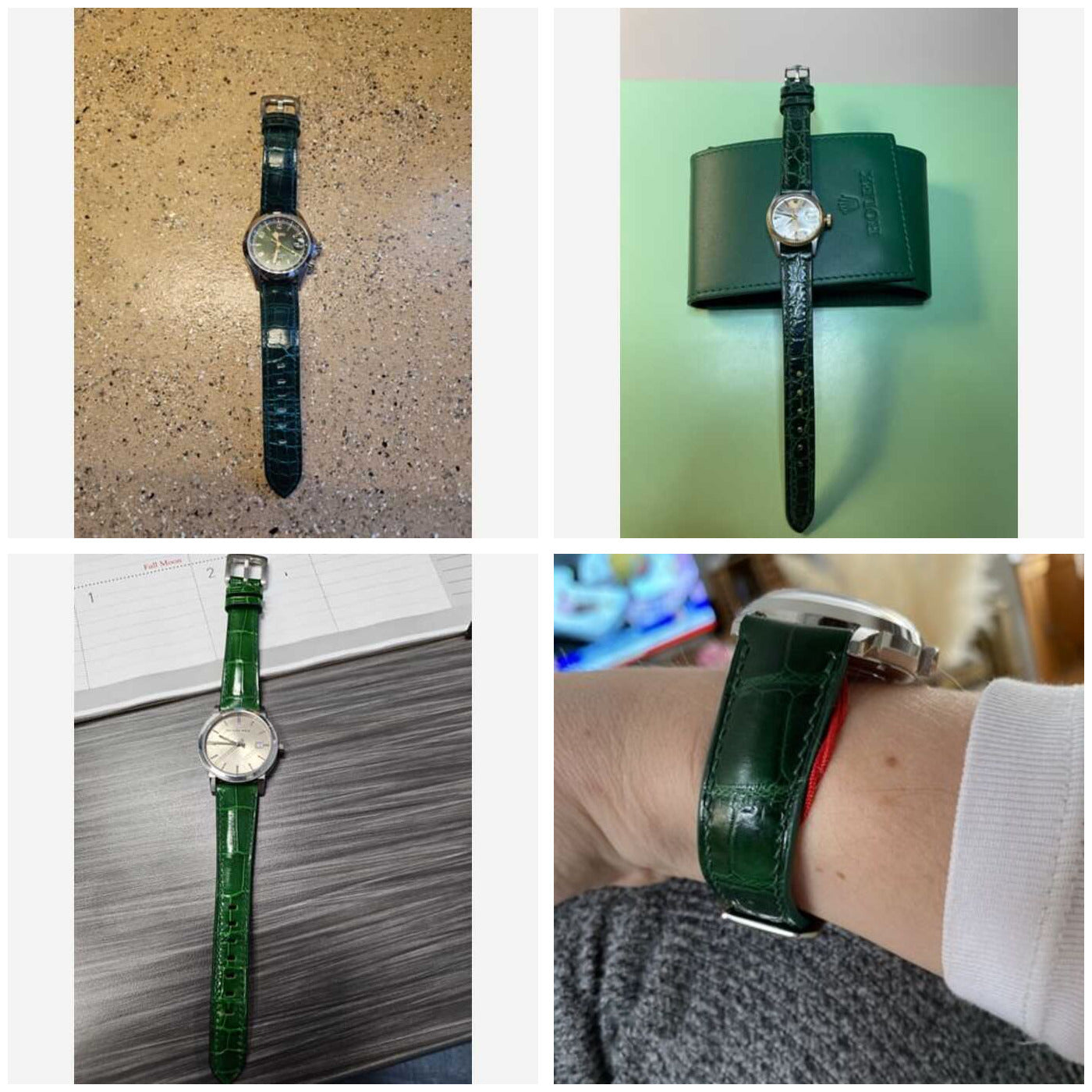 Green Crocodile Leather Watch Strap | VGreen