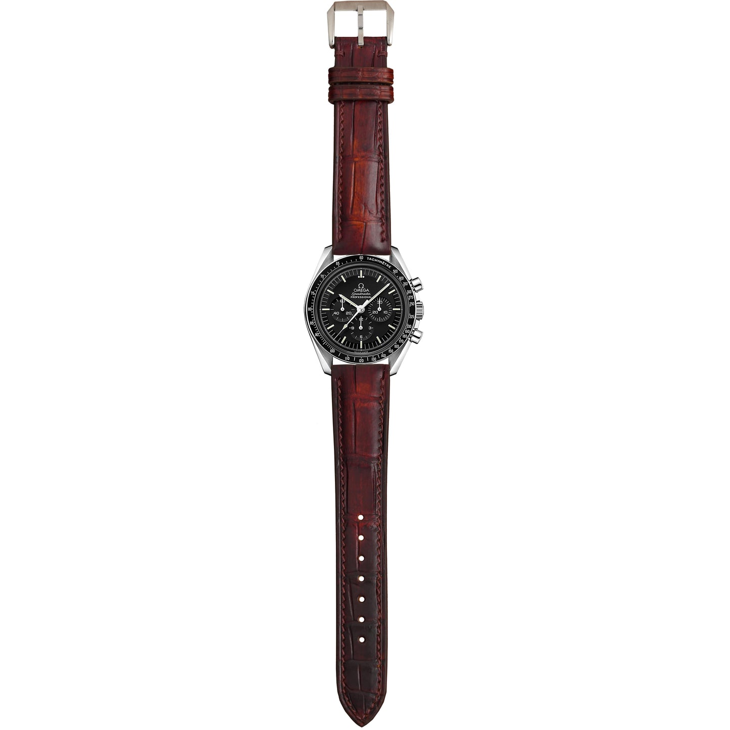 Crocodile Leather Watch Strap – Oxblood Brown