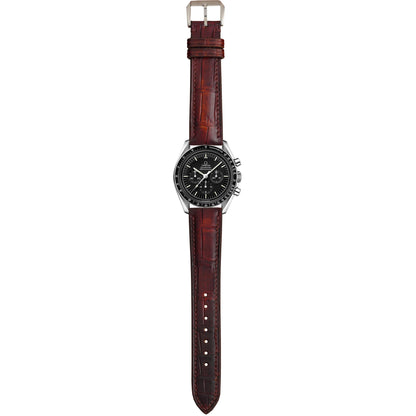 Crocodile Leather Watch Strap – Oxblood Brown