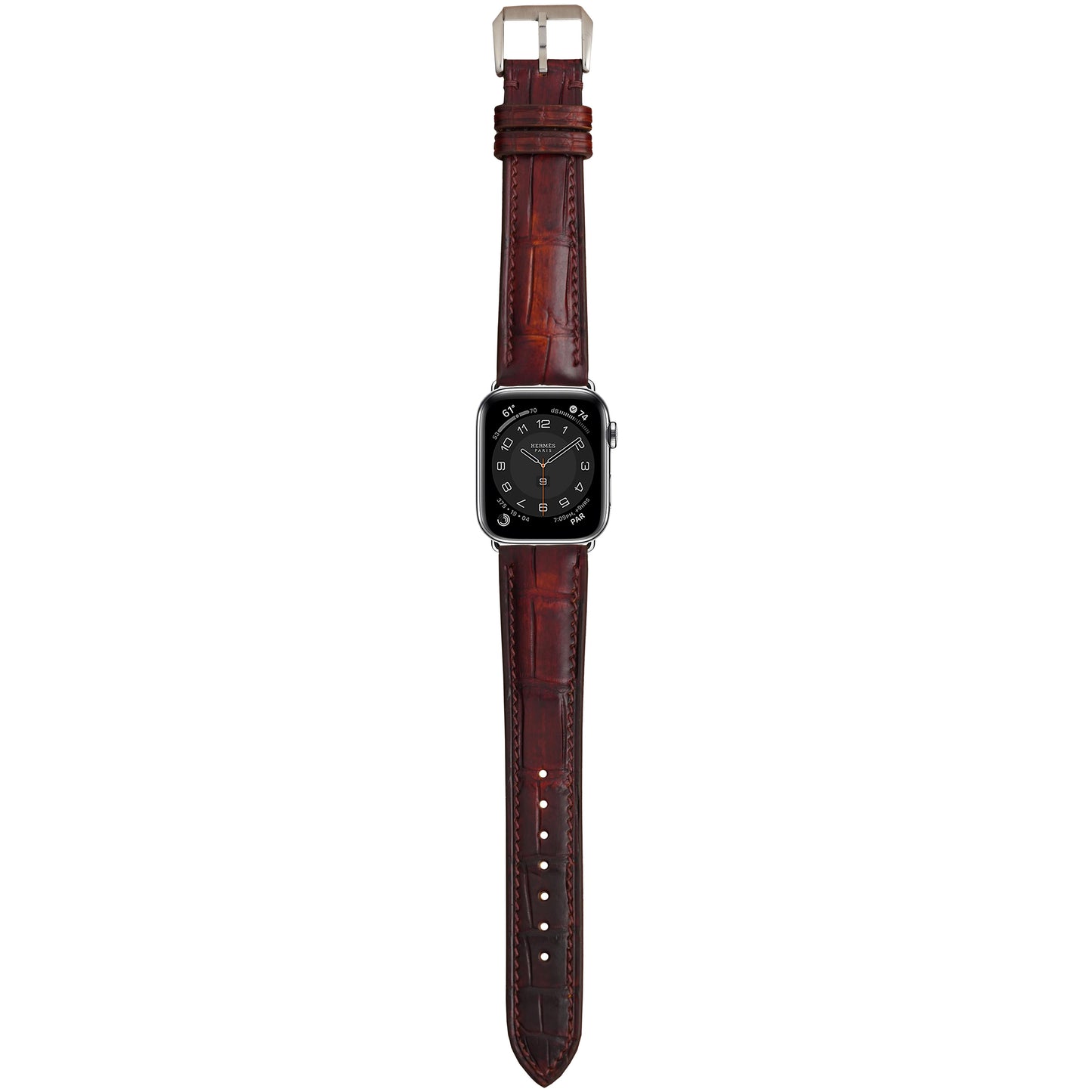 Crocodile Leather Watch Strap – Oxblood Brown