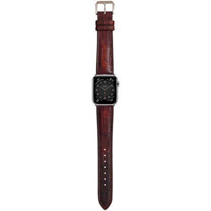 Crocodile Leather Watch Strap – Oxblood Brown