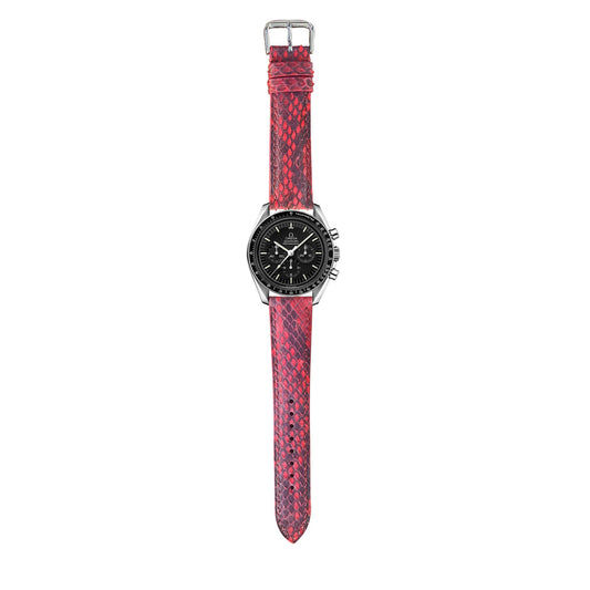 Snake Skin Watch Strap - Red