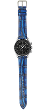 将图片加载到图库查看器，Crocodile Leather Watch Strap - Electric Blue

