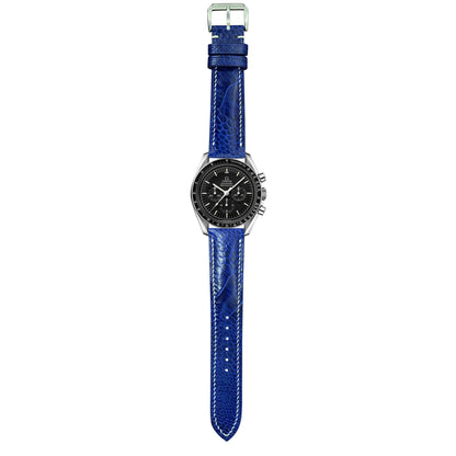 Ostrich Leg Leather Watch Strap - Blue