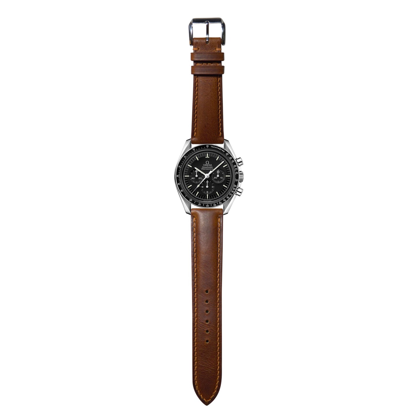 Badalassi Wax Leather Watch Strap - Cognac