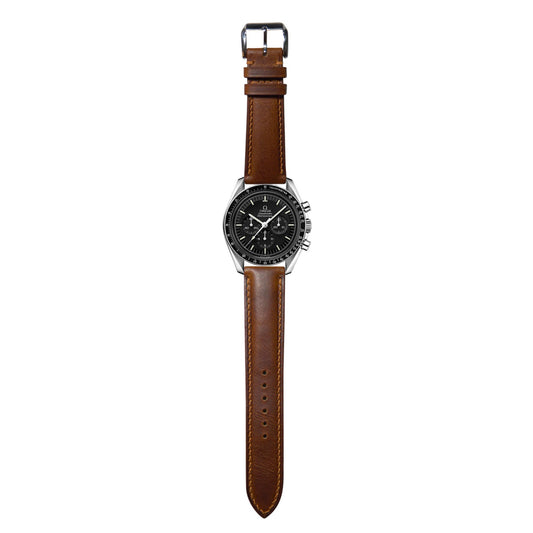 Badalassi Wax Leather Watch Strap - Cognac