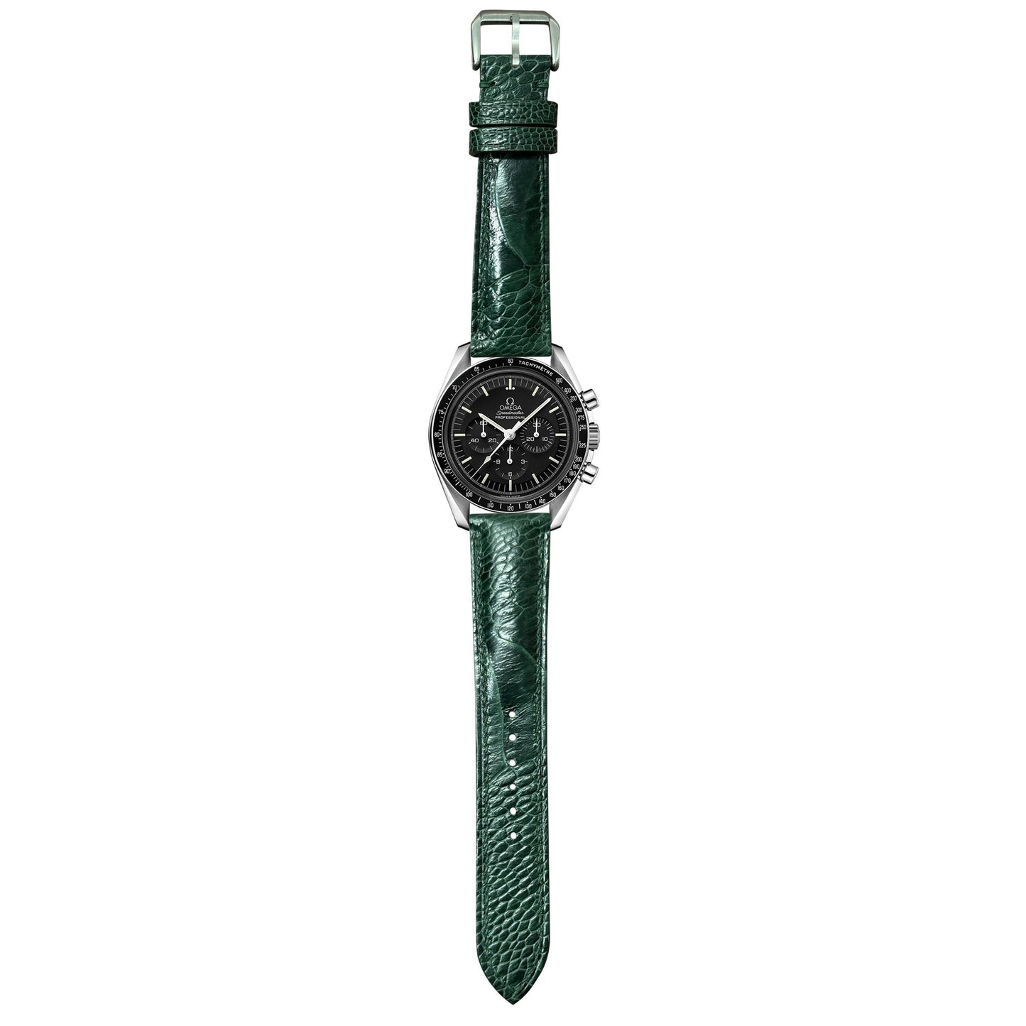 Ostrich Leg Leather Watch Strap - Green