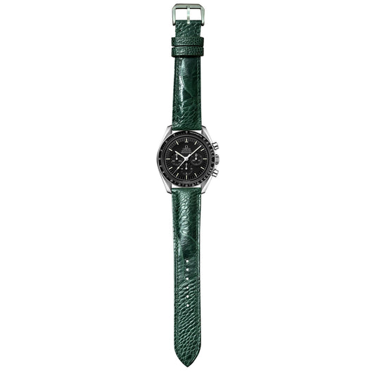 Ostrich Leg Leather Watch Strap - Green