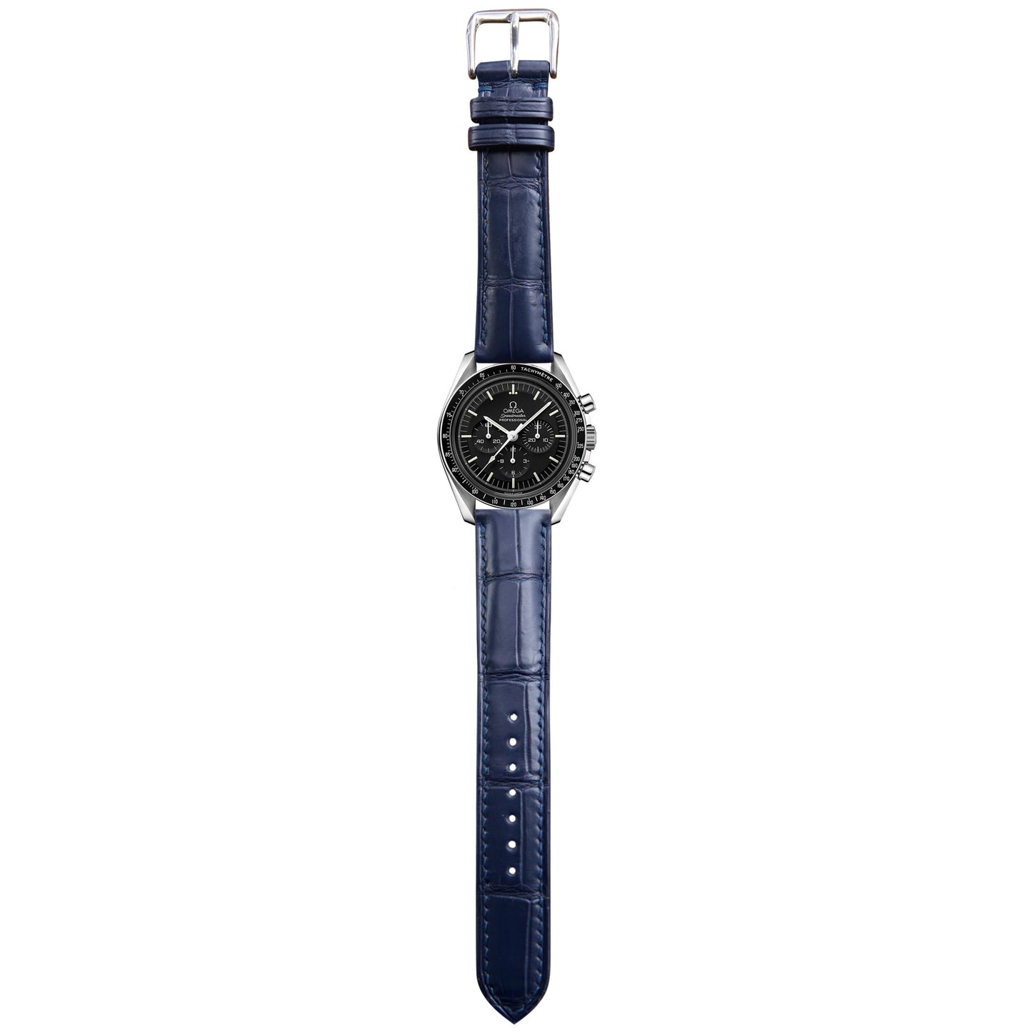 Crocodile Leather Watch Strap - Dark Blue
