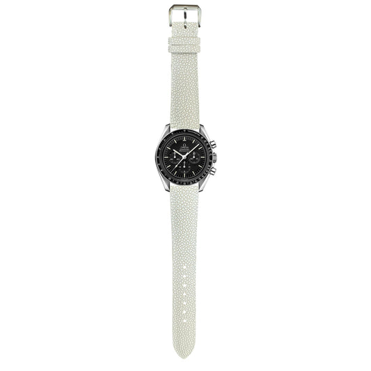 Stingray Leather Watch Strap - White