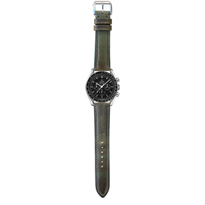 Badalassi Wax Leather Watch Strap - Olive Green