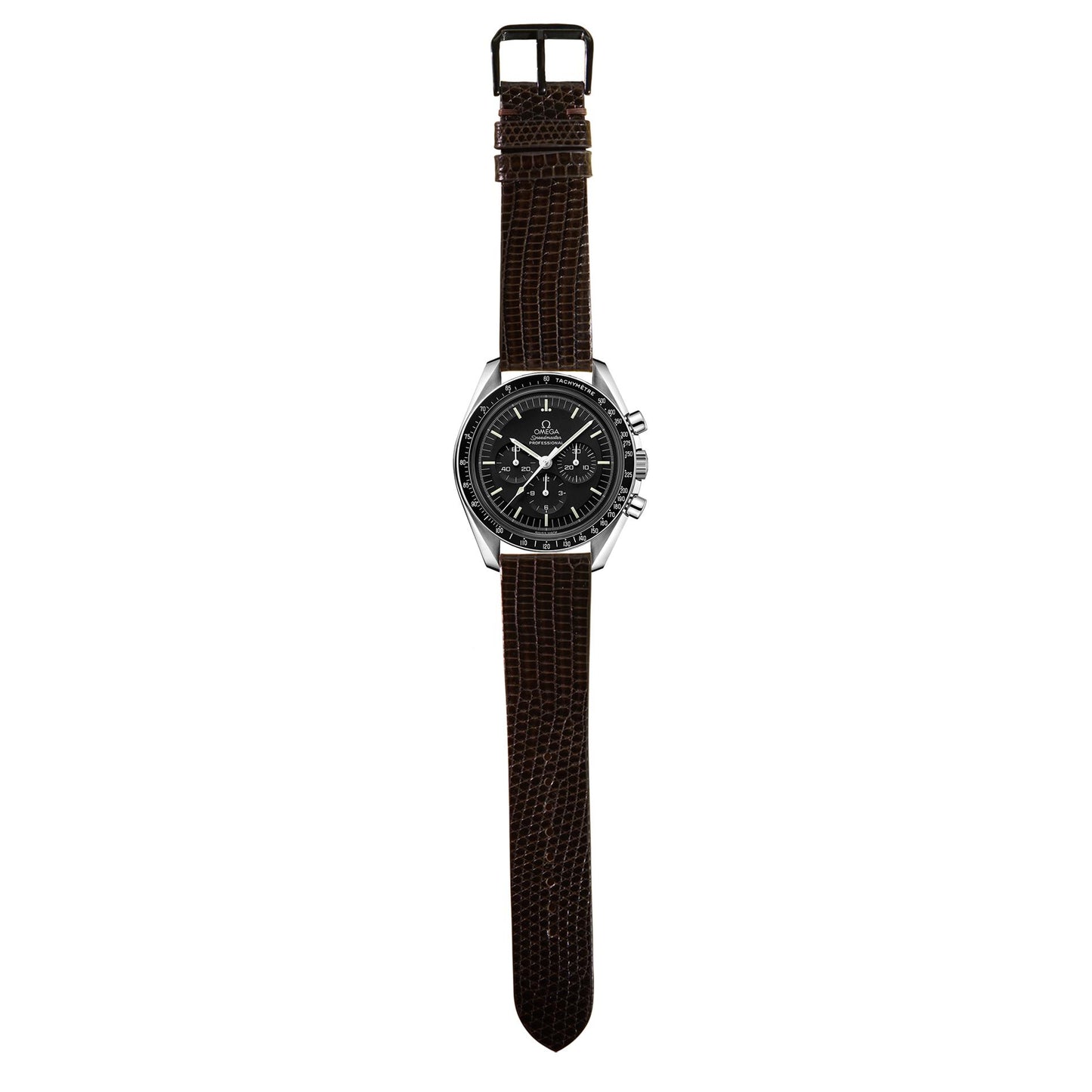 Lizard Leather Watch Strap - Dark Brown