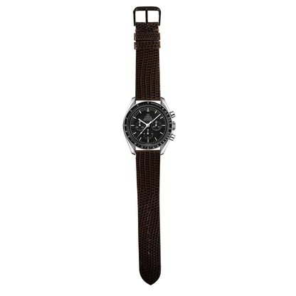Lizard Leather Watch Strap - Dark Brown