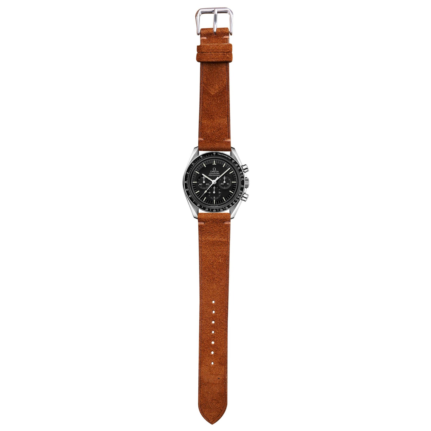 Suede Leather Watch Strap - Dark Brown