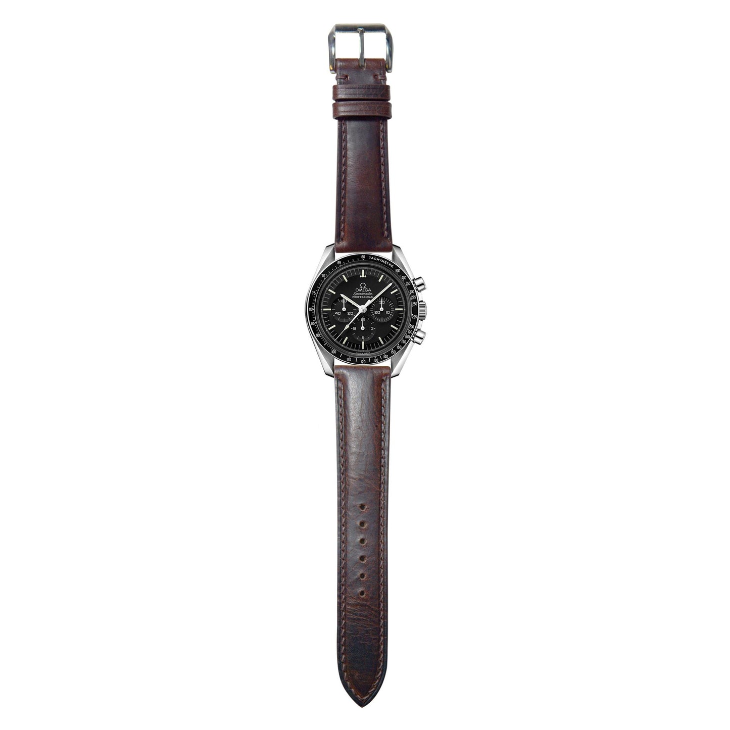 Badalassi Wax Leather Watch Strap - Dark Brown