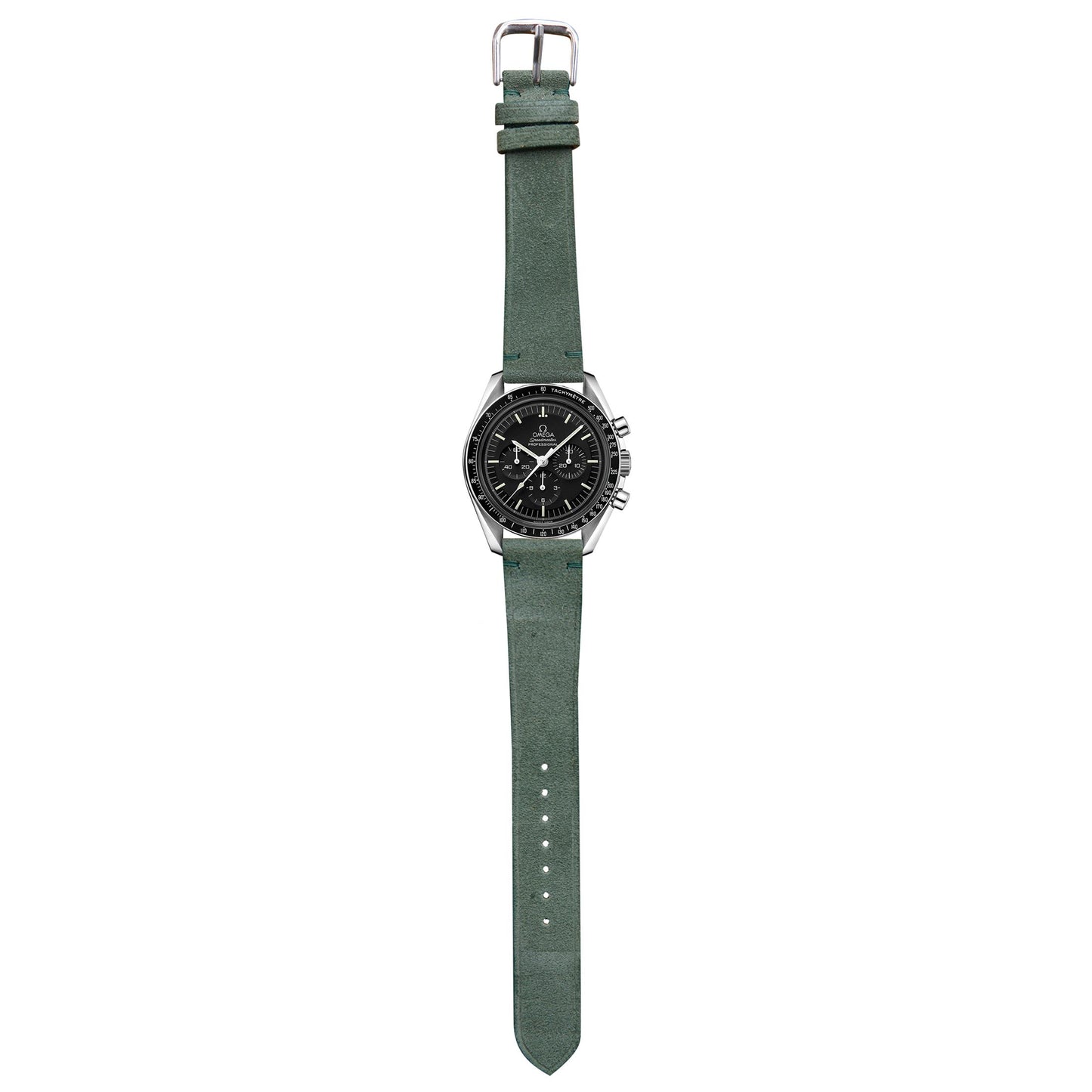 Suede Leather Watch Strap - Green